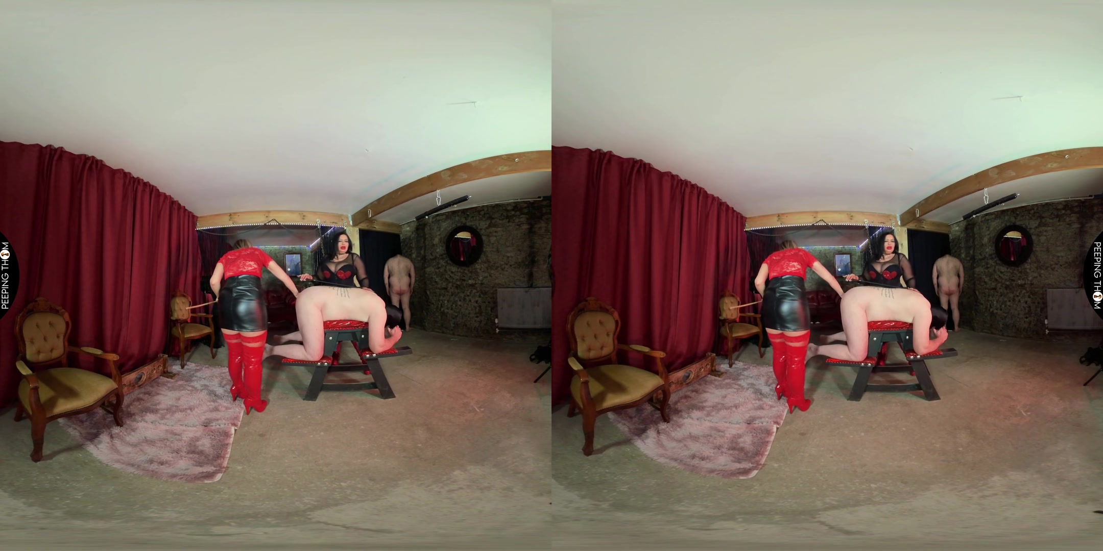 Mia and Aveena - Double Spanking - PeepingThom