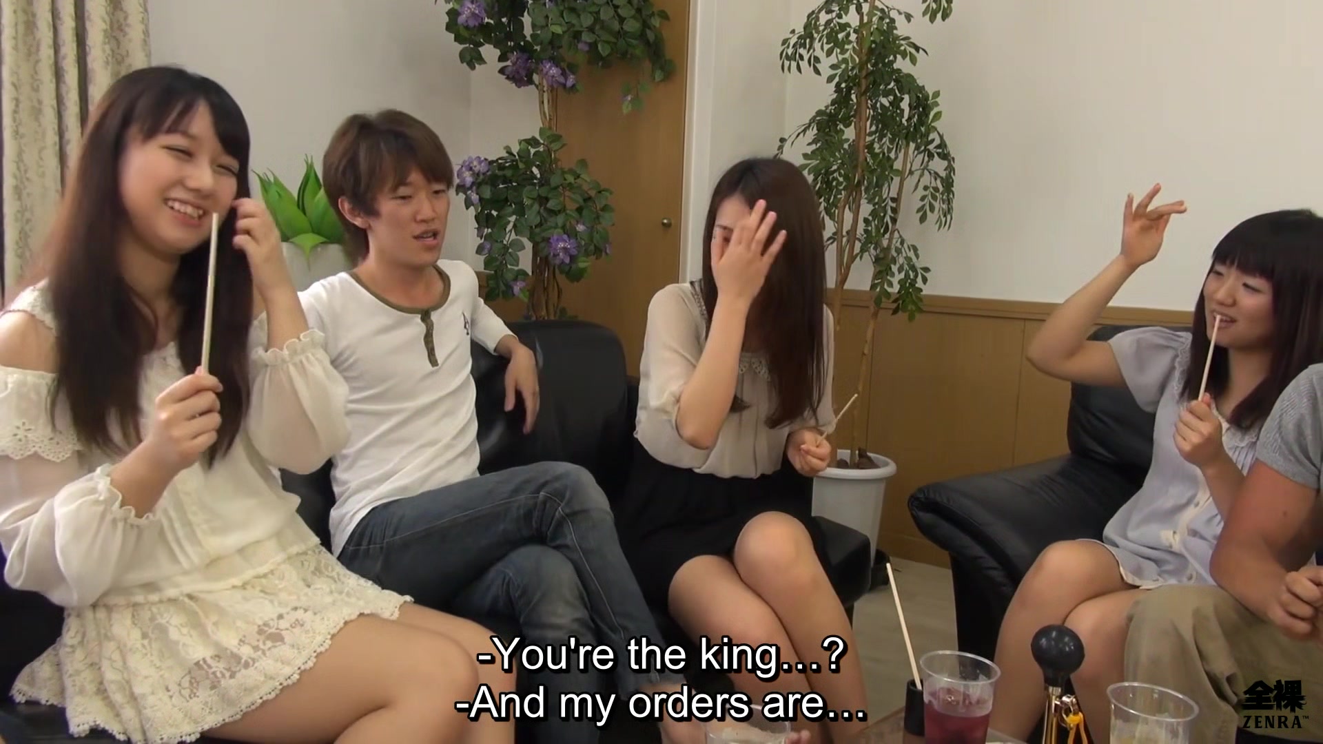 Real Japanese friends play truth or dare that leads to an orgy