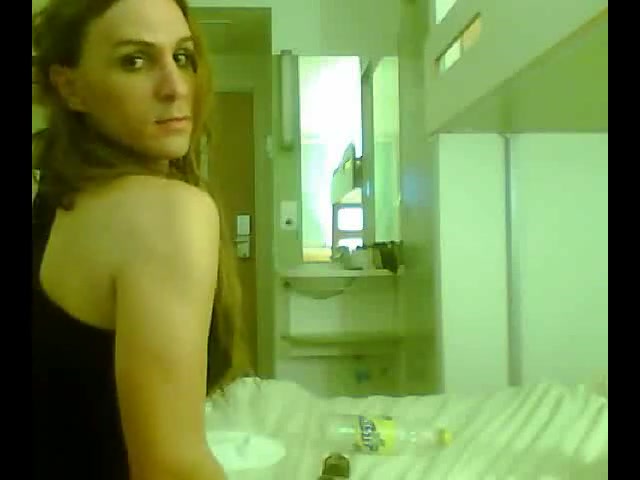 Spanish tgirl with a five oclock shadow sucks some guys dick in a hotel room