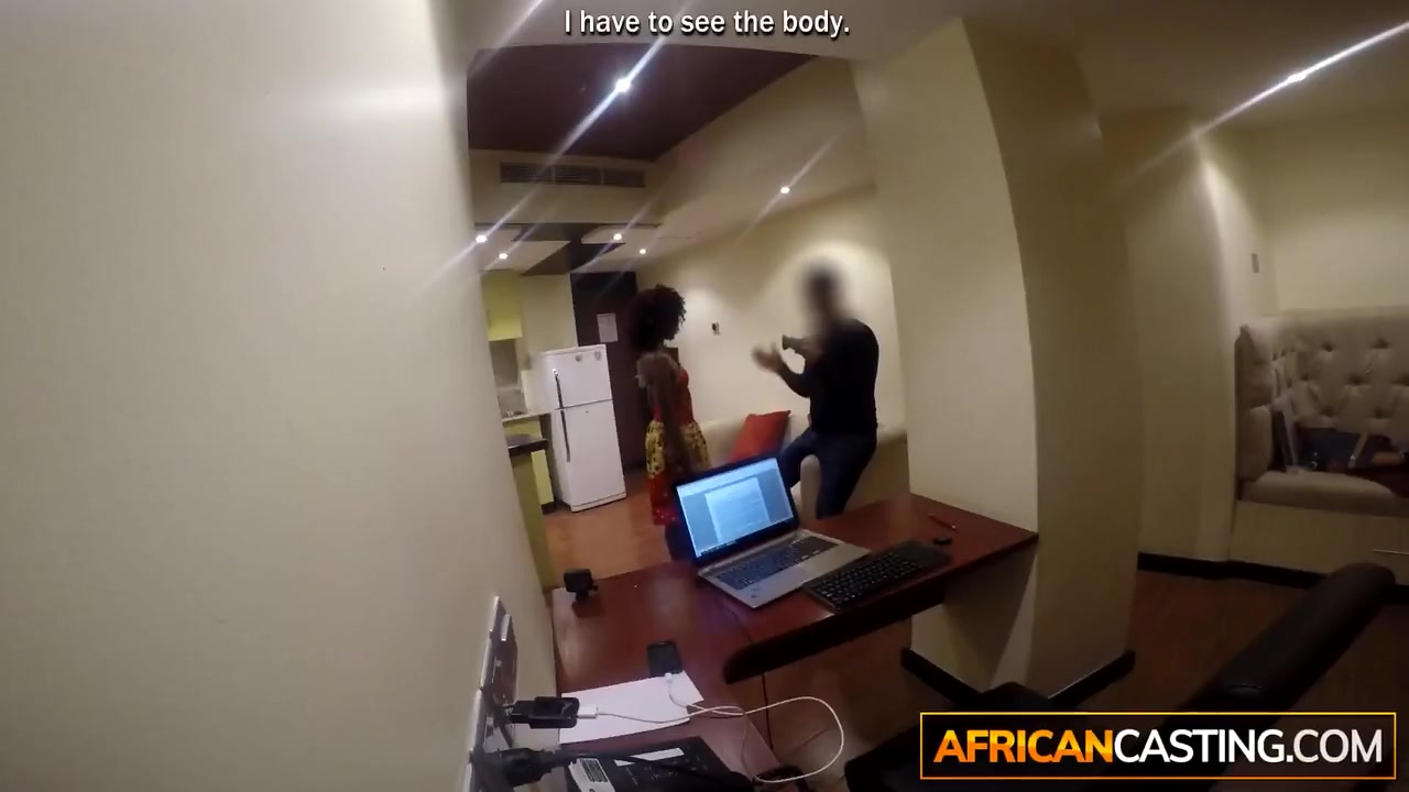 Curly Black Babe Stipped And Fucked Hard By Fake White Agent