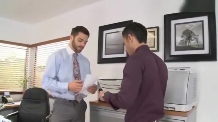 Horny boy gets drilled hard in the office