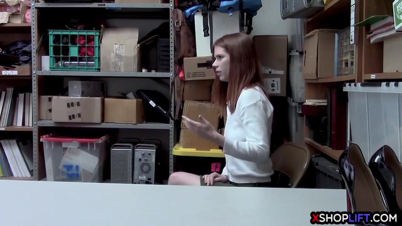 Hot Skinny Redhead teen 18+ Shoplifter Gets Caught Stealing