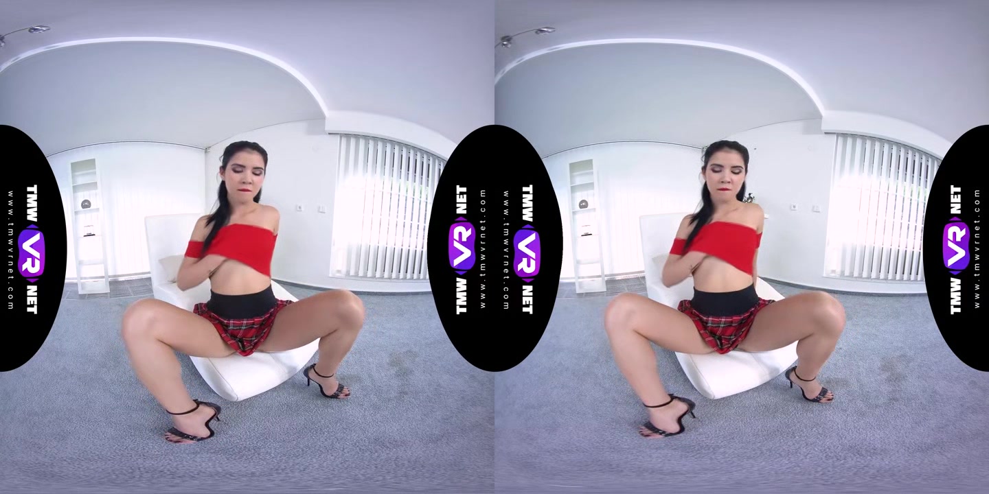 High-Heeled Brunette Masturbates Till Orgasm