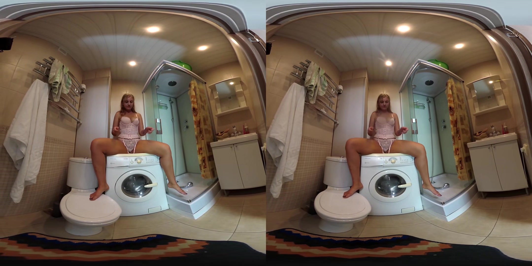 Agneta Masturbates In The Bathroom - Thick Blonde Big Ass Toying