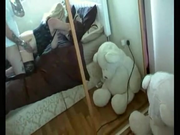 Blonde bitch with large breasts and pink undies gets penetrated