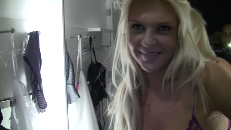 Pick up fuck with blonde in hot lingerie