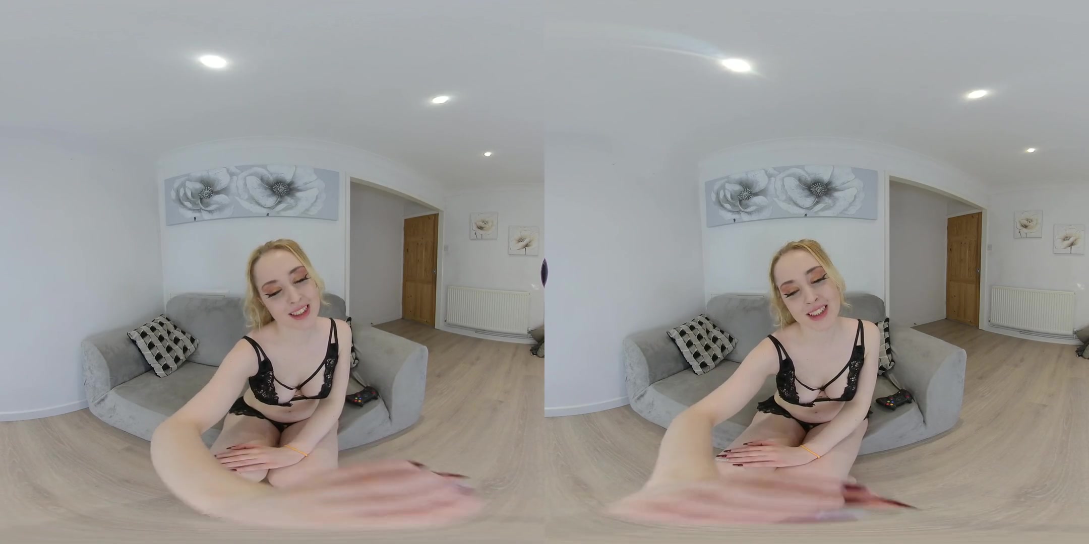 Gamer Girl Tease - Cute Amateur Blonde Stripping and Masturbating