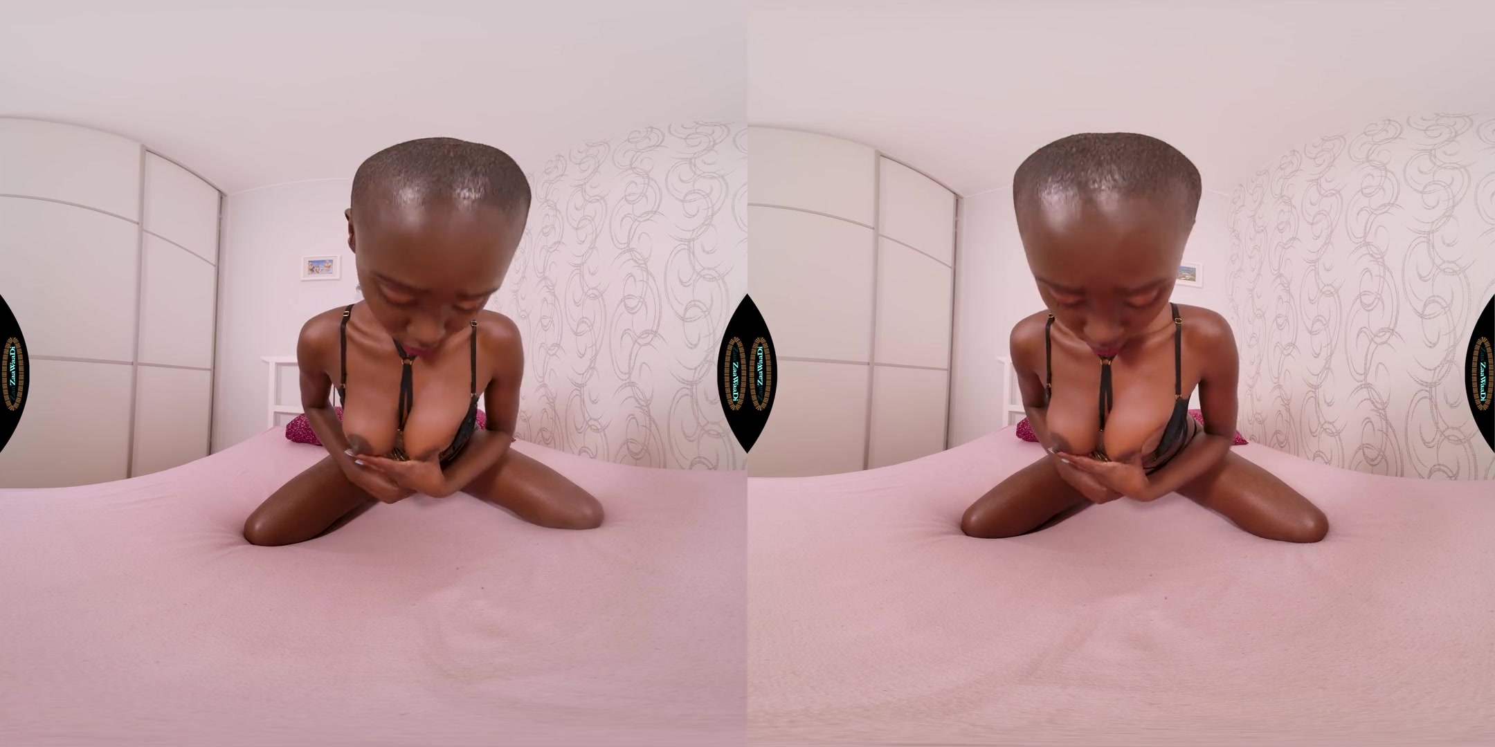 Sexy Lingerie In The Bed - Ebony Babe Solo - SexLikeReal