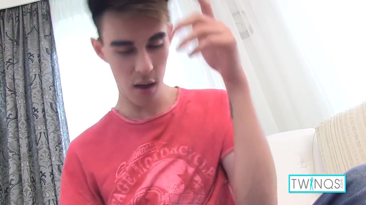 Horny Slim Brunette Twink Masturbates His Big Cock!