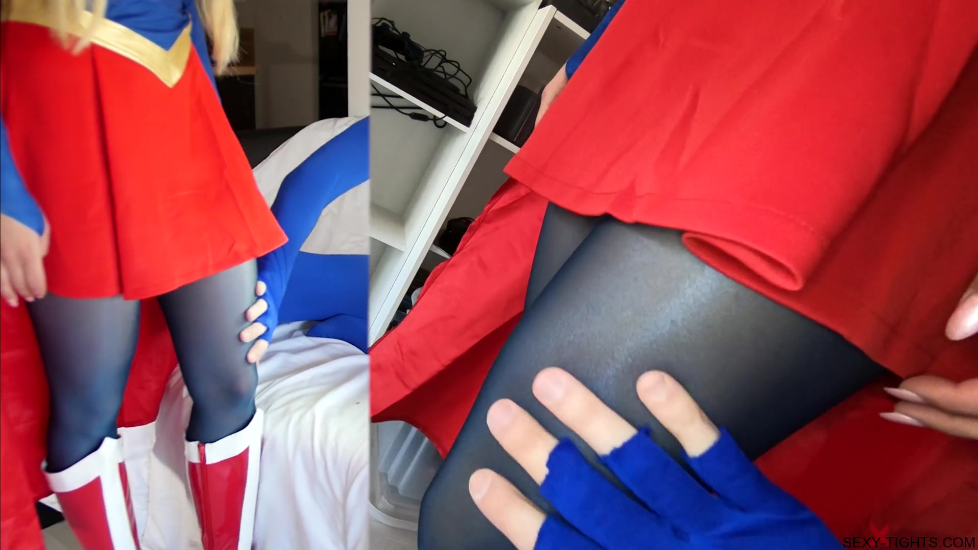 157 Gabi Gold Is Supergirl Fucked With Blue Nylon - Sex Movies Featuring Sexy Tights