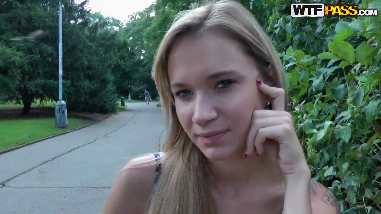 Arousing blonde amateur Beatrice shows her body in public