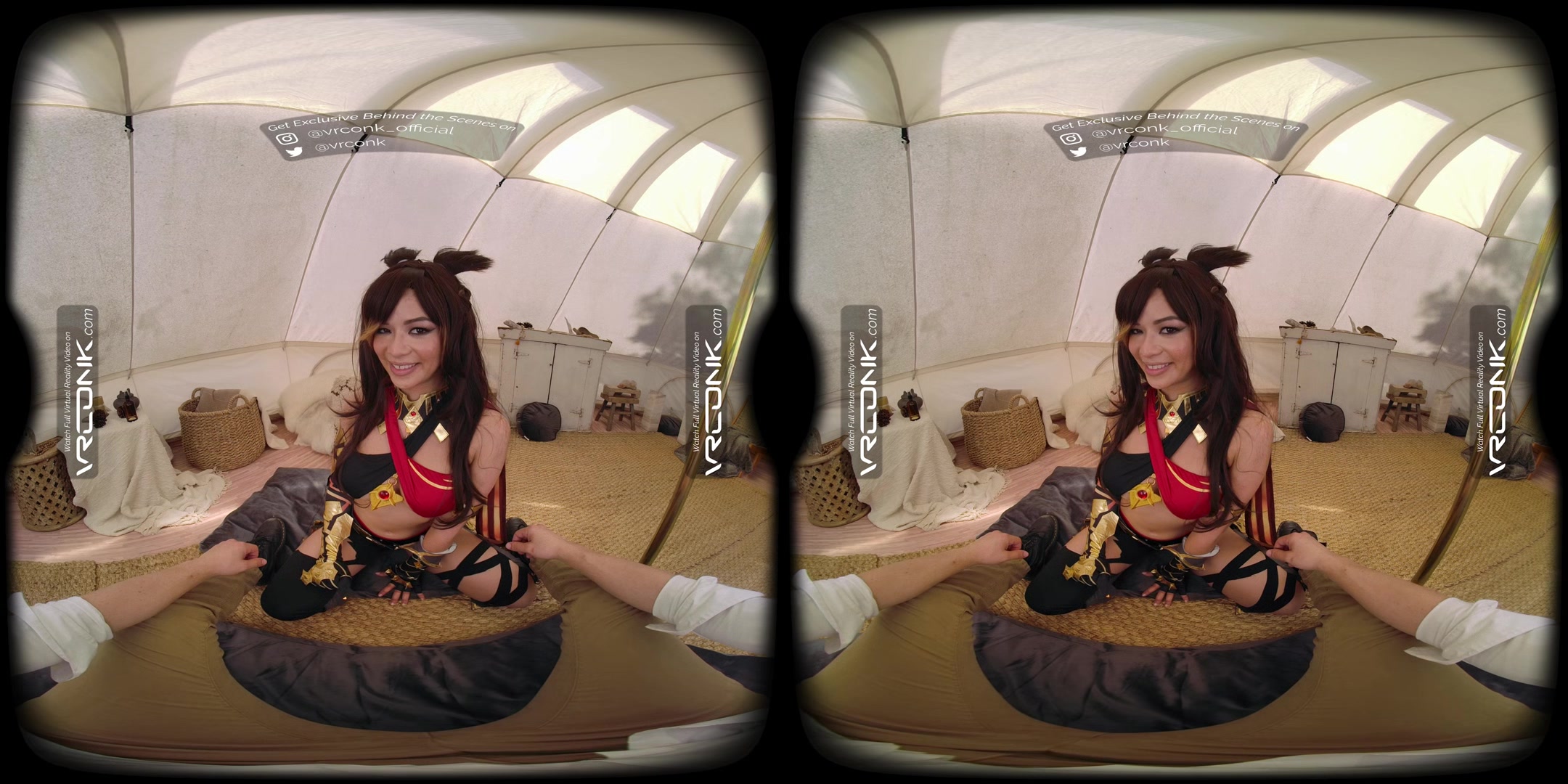 VR Conk Genshin Impact Dehya A sexy Asian teen 18+ Cosplay Parody With Scarlett Alexis In VR Porn