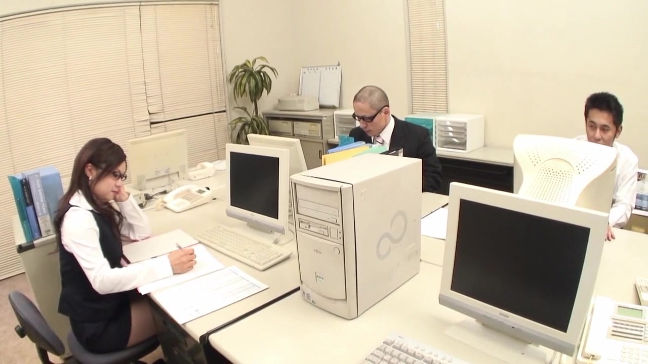Sweet Japanese secretary drilled with sex toys during a phonecall by Our Offices in Japan