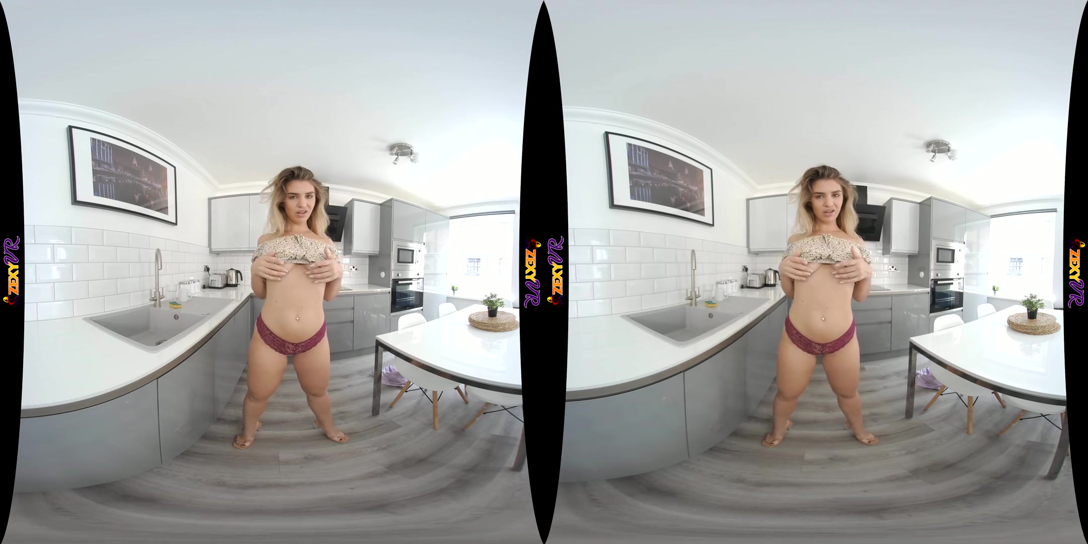 Kitchen Strip - Hot Busty Amateur Striptease VR
