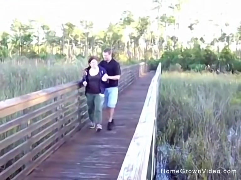 Fucking my chubby wife outside by the lake