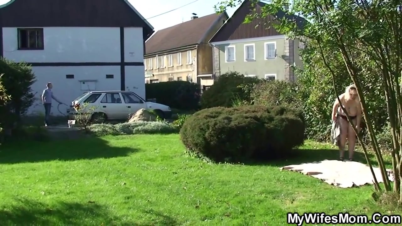 Busty Blonde Girlfriends Step mom Riding His Dick Outside