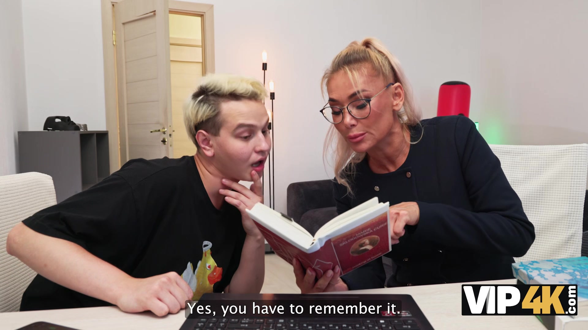 VIP4K. MILF tutor came to the dormitory and had fun with 2 young cocks