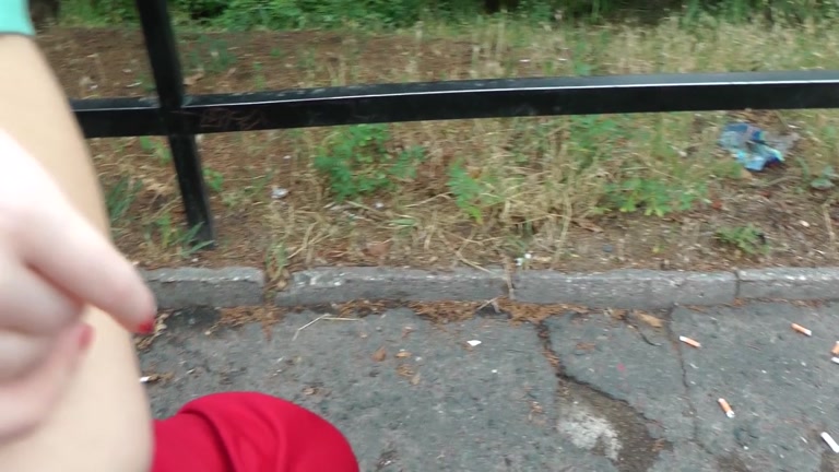 Cock-hungry brunette in public sex