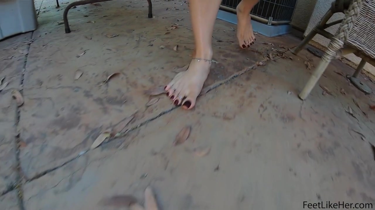 Sexy Feet Walking Outside Slomo