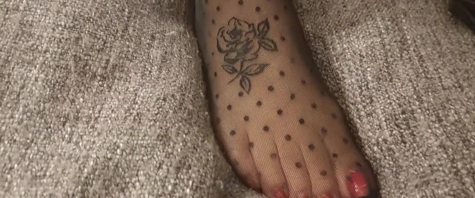 Foot Fetish Putting On Stockings