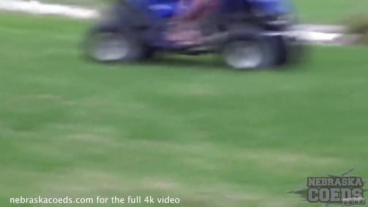 Hot College Girl Riding Around The Farmland Naked On An Atv