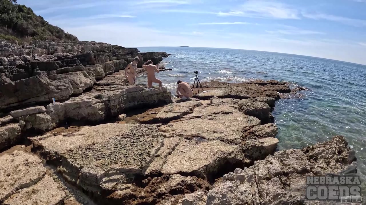Gabriela Lati Dora And Sam Big Boobs Having Naked Fun On A Nude Beach Playing On Vacation