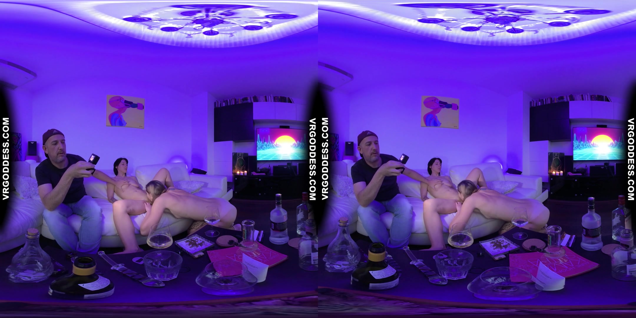 Black Light Chilling With Lesbians Alex And Blake Pussy Licking Drinking Lesbo Private Party