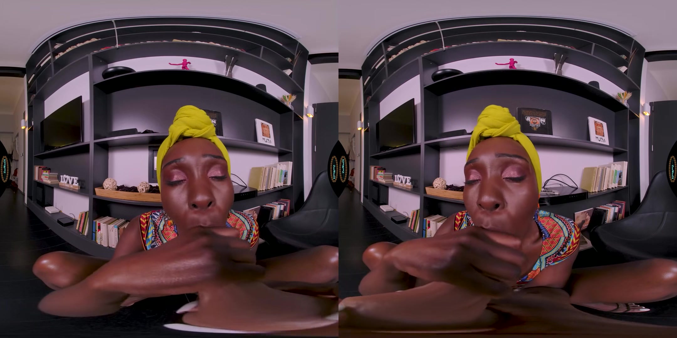 Nice Time In The Library - African Babe Solo Masturbation