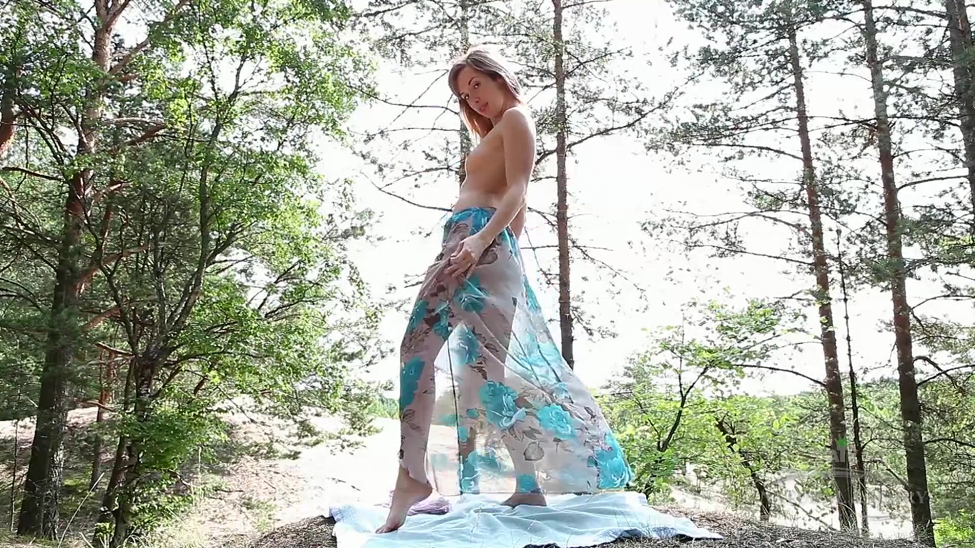 Wild Hairy Angie Is Exploring Her Pussy Outdoor