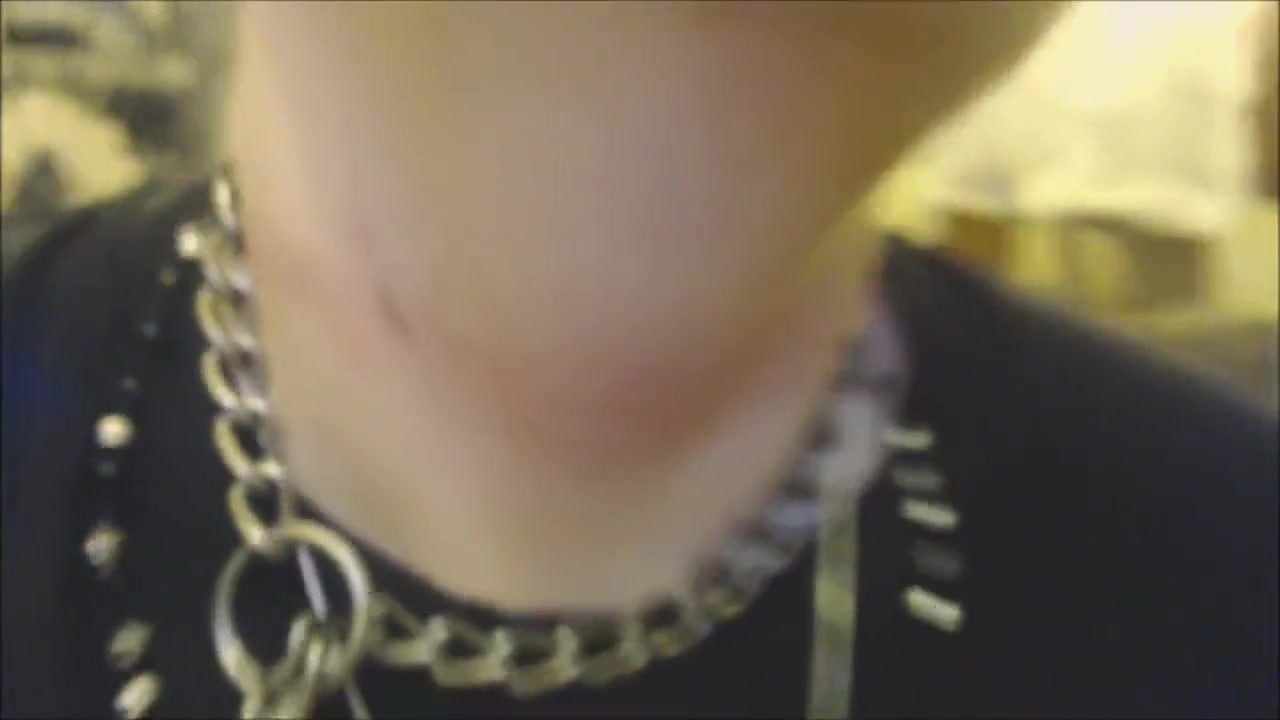 FtM Chain Choking Masturbation Goth Tattooed Satanist