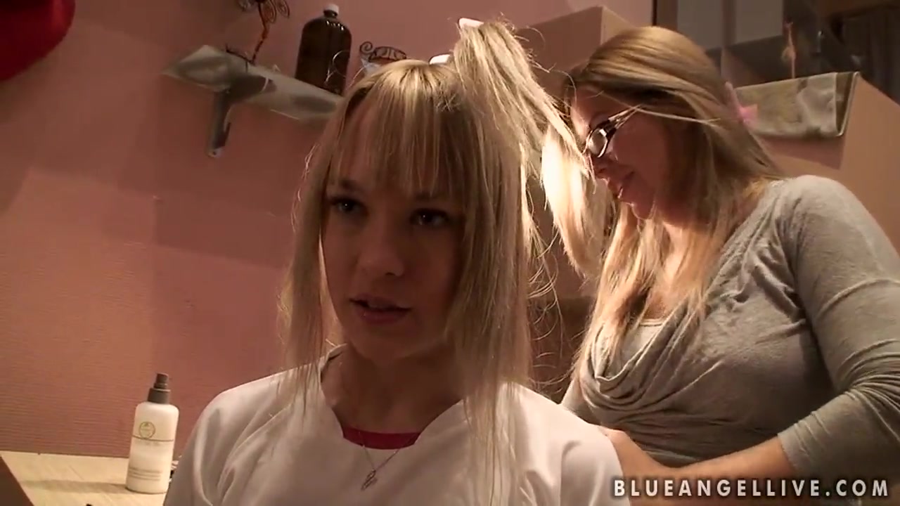 Blue Angel is becoming horny from a nice haircut