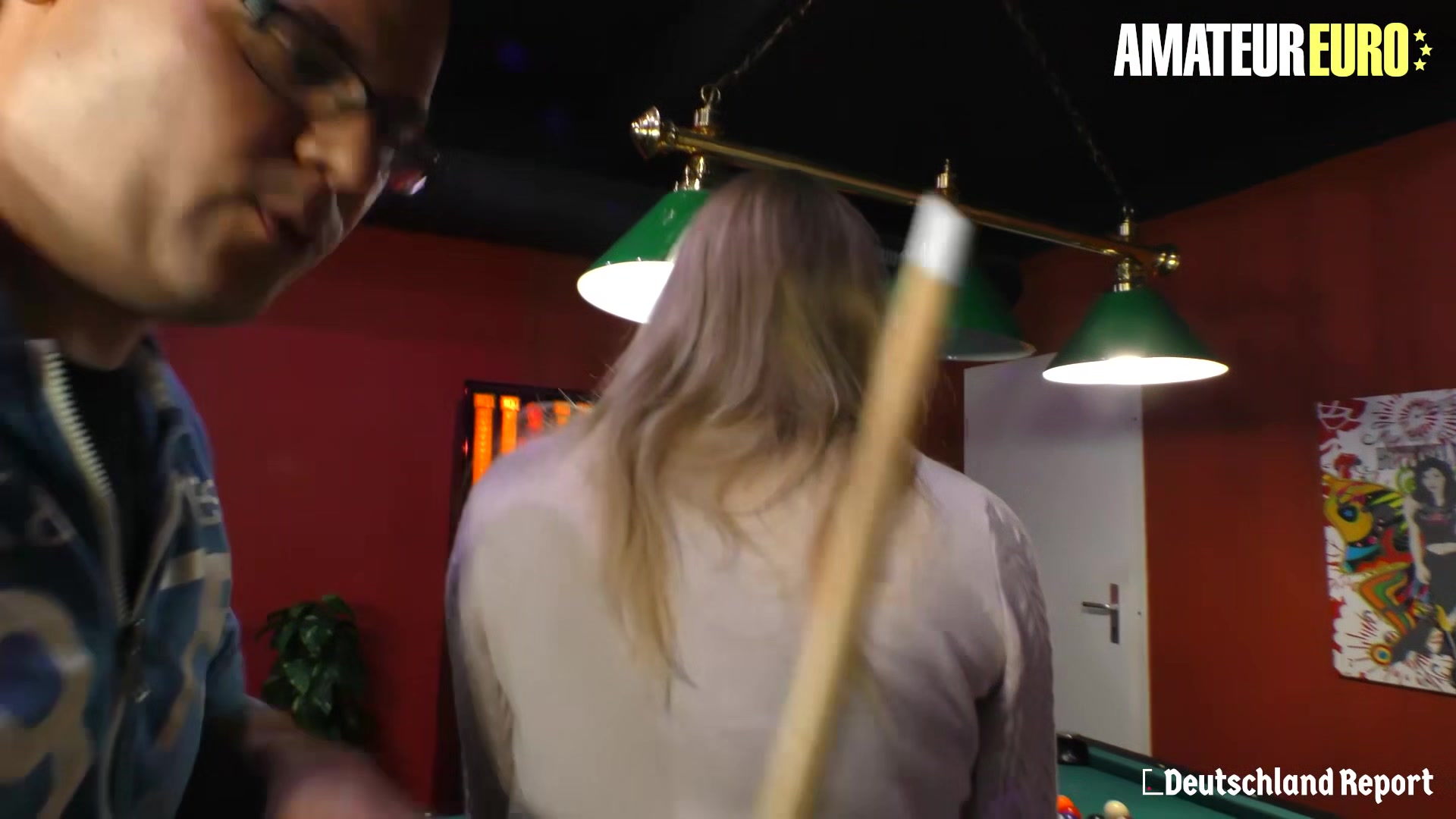 AMATEUREURO - Amateur German Blonde Wife Gets Hard Sex on The Pool Table