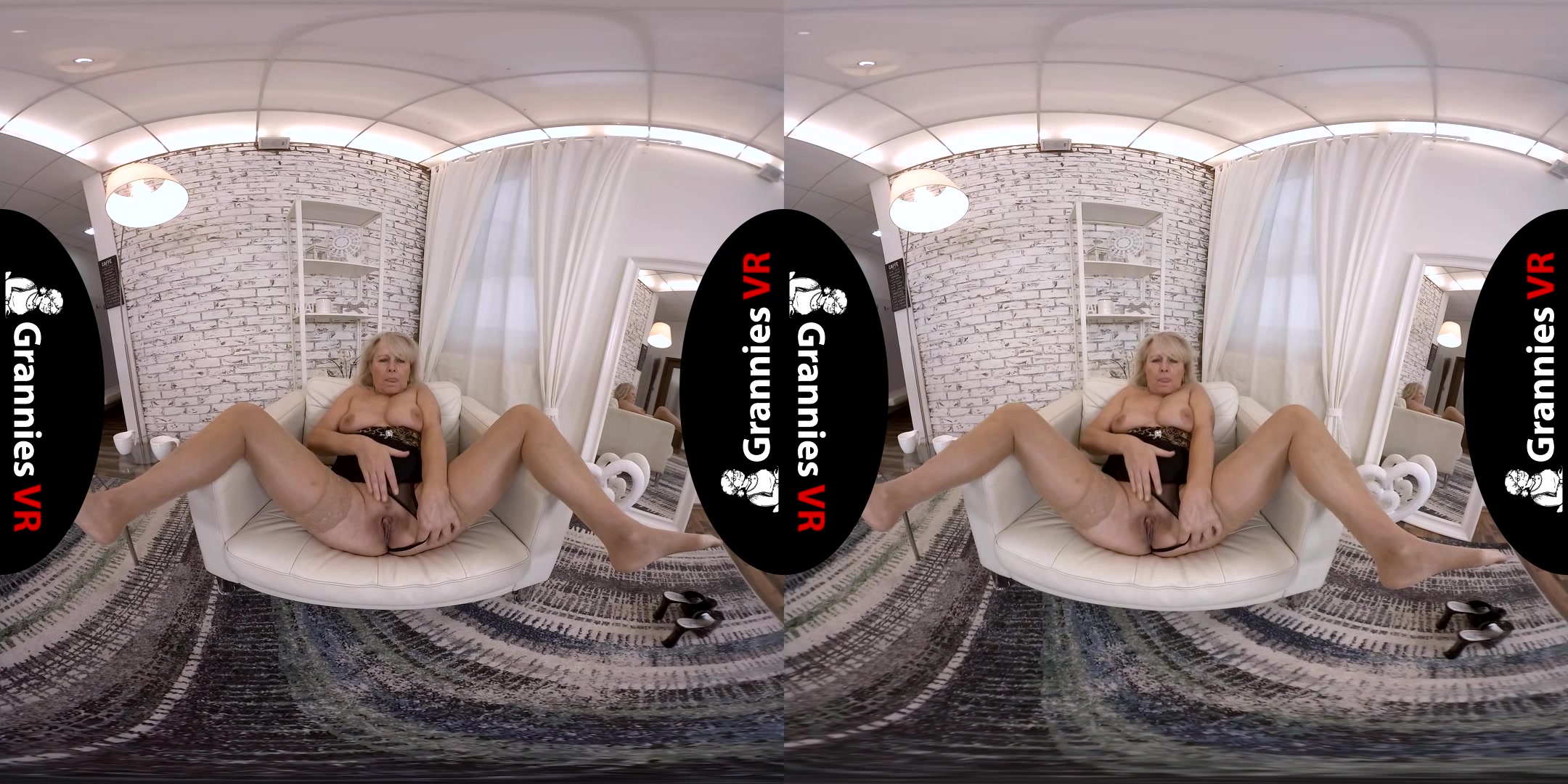 In The Black - Granny, Lingerie, Heels, Fingering
