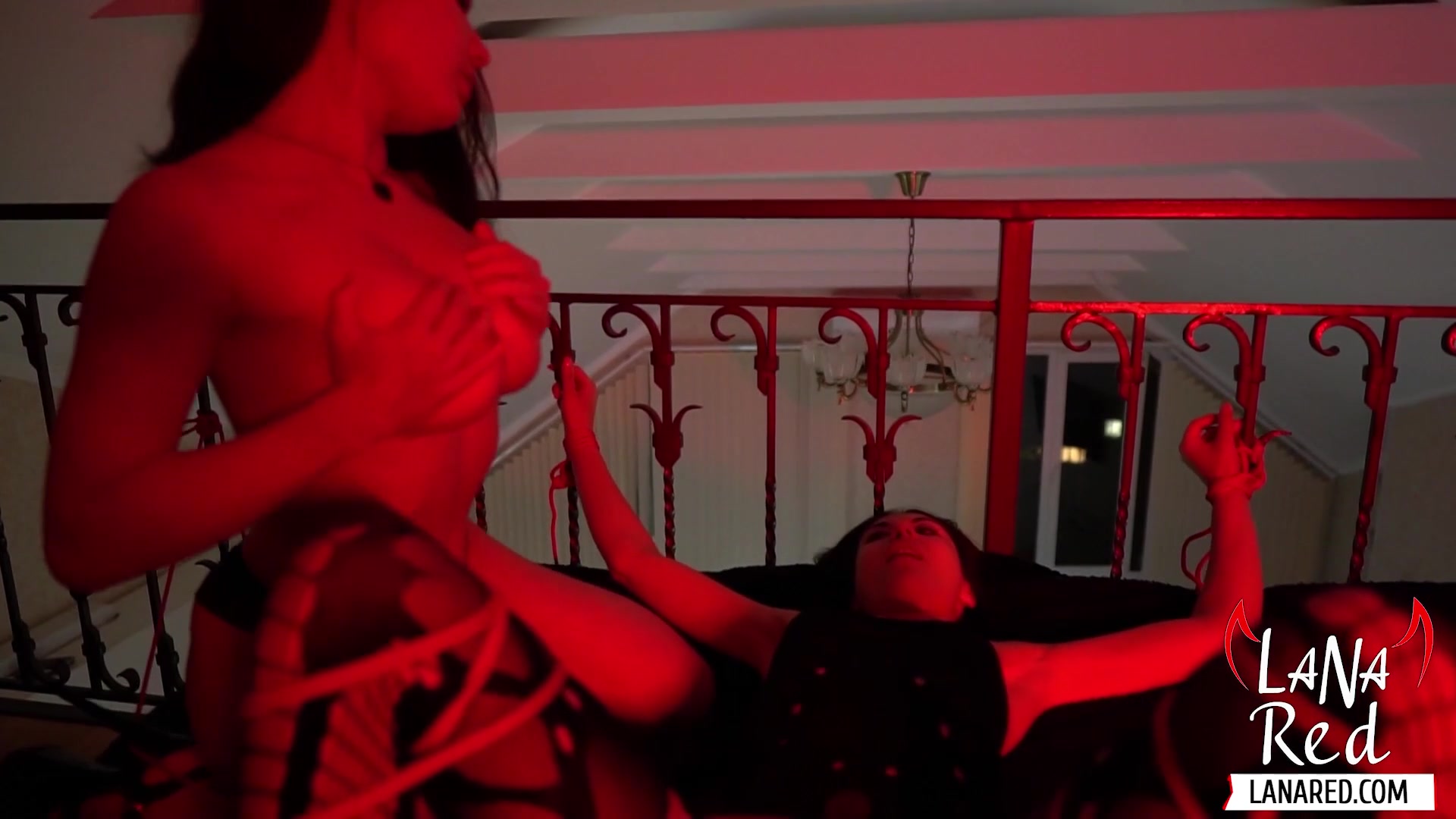 Tiny Babe Dominated By Busty Redhead With Big Toys Bondage Bdsm - Sex Movies Featuring Lana Red