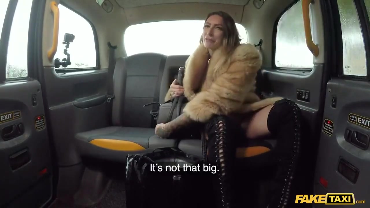 Ava Austen - Plays With A Big Black Dildo On The Backseat