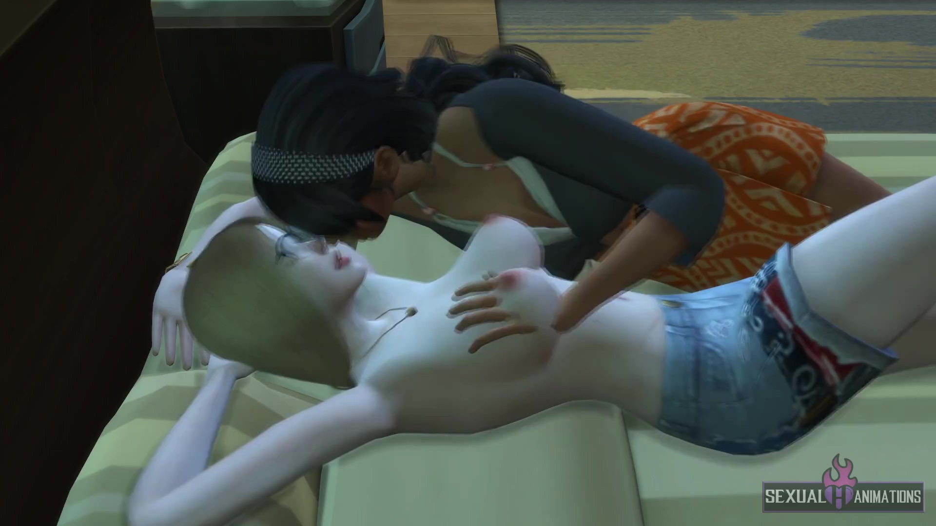 Geek Girl Takes Control When She Has Lesbian Sex - Sexual Hot Animations