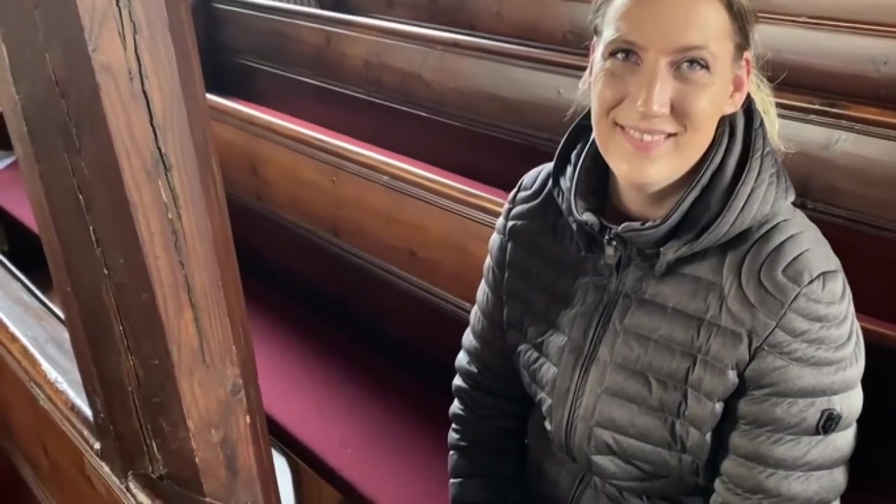 Horny Blonde In Acolyte Fucks Milf In The Church! Receive The Blessed Sperm!