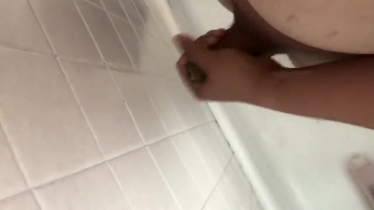 Busting a load of cum in the shower
