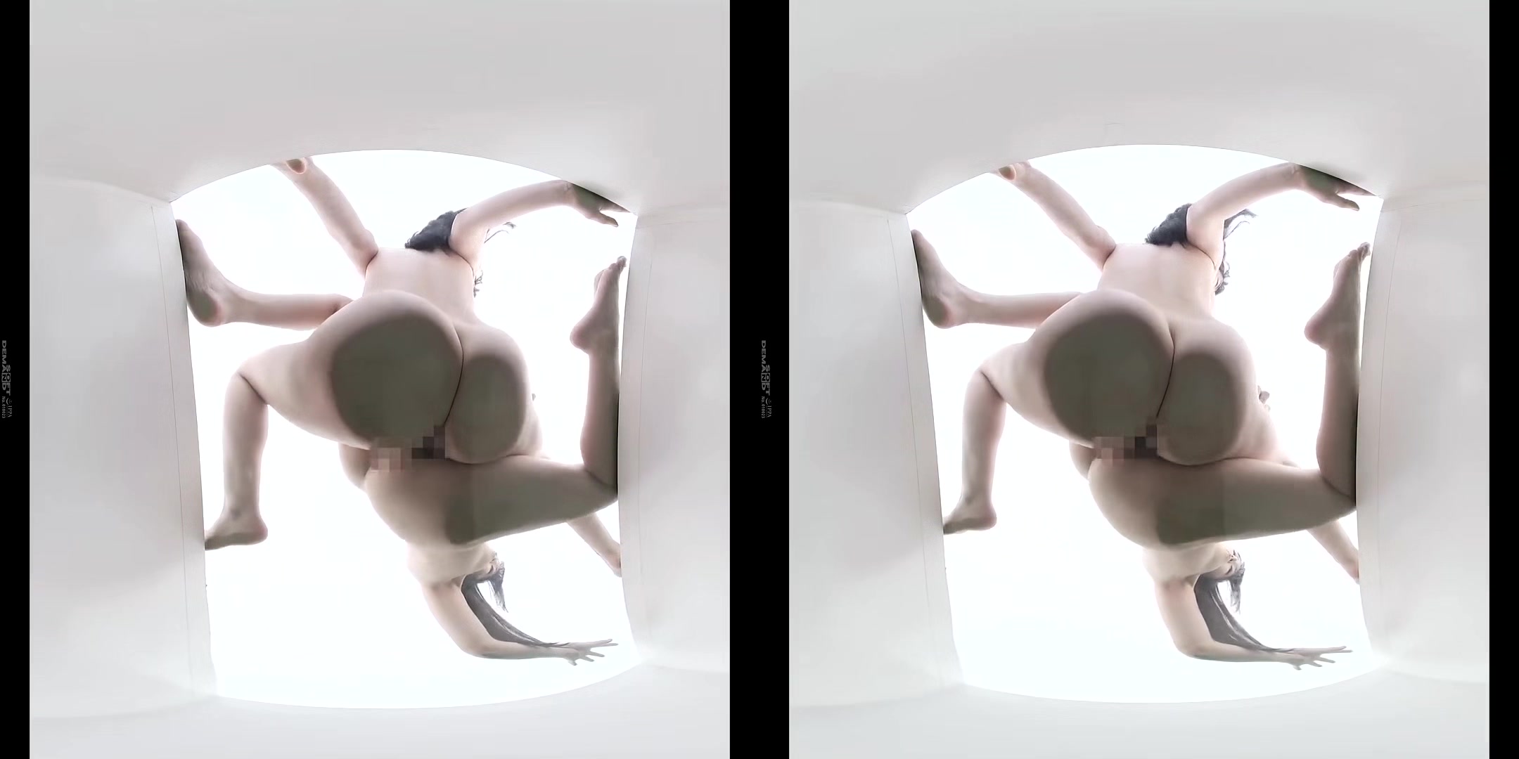 The Ultimate View! Watching Squirting Strap-On Lesbian Sex from Below; Japanese Lesbian 3D Porn