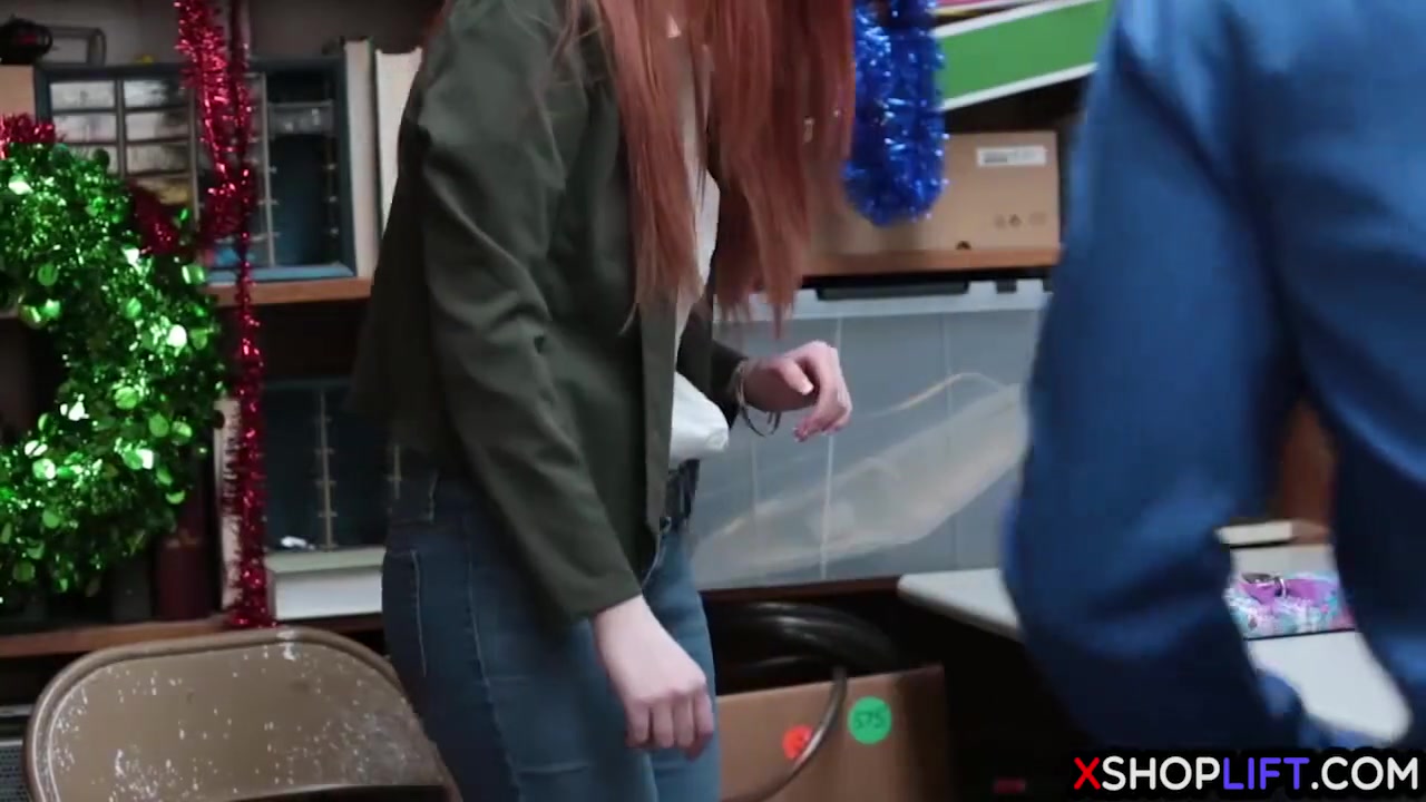 Shoplifting Redhead teen 18+ Got Hard Fucked For Stealing