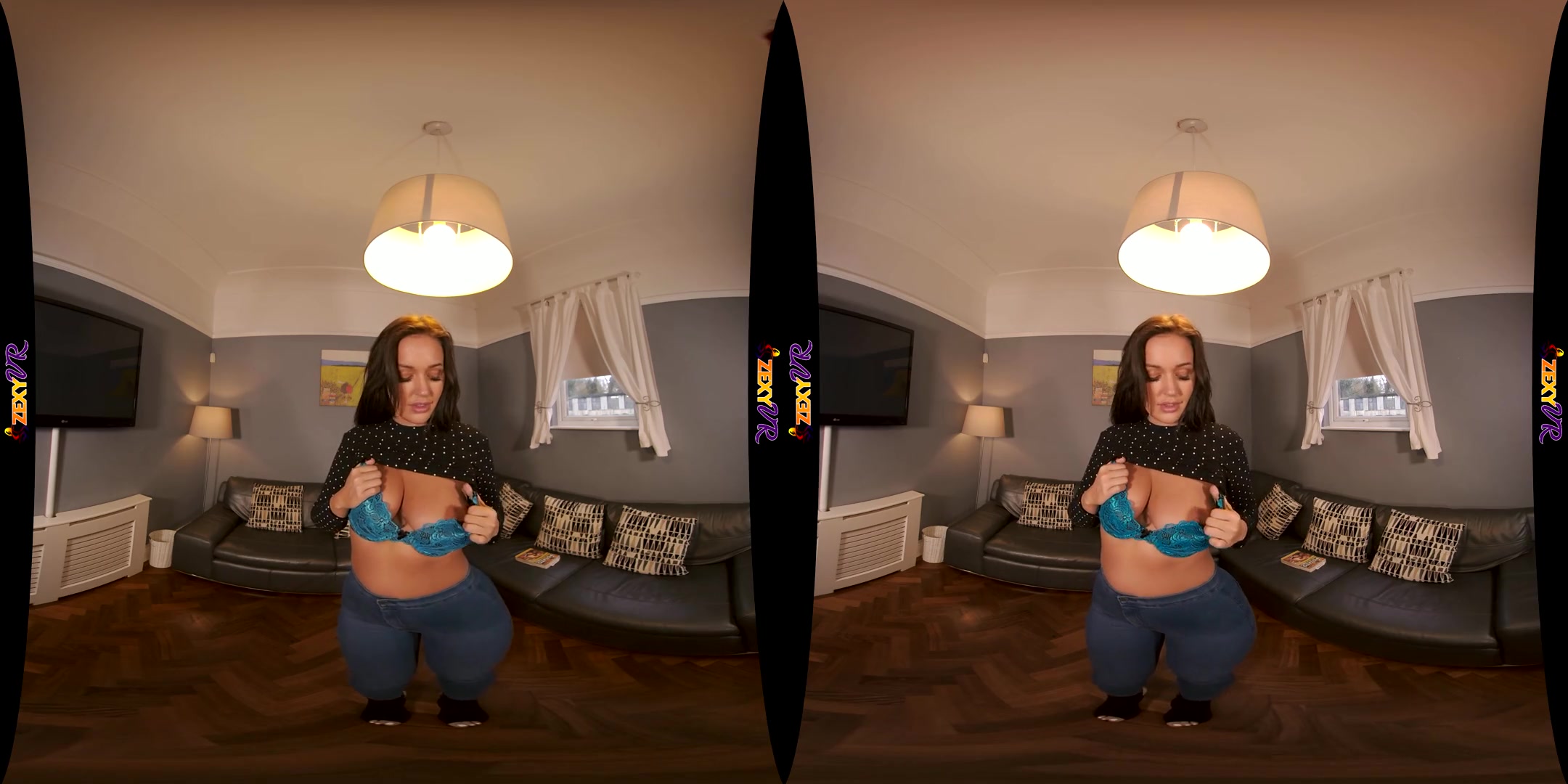 Well Read; solo striptease brunette big tits round ass