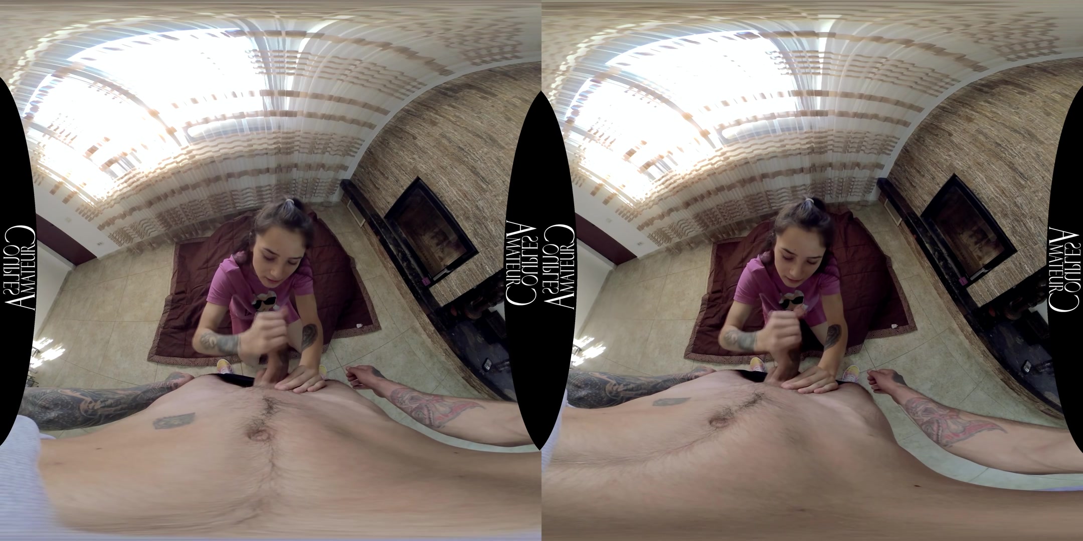 Skinny Brunette Morning Bathroom Sex - AmateurCouplesVR