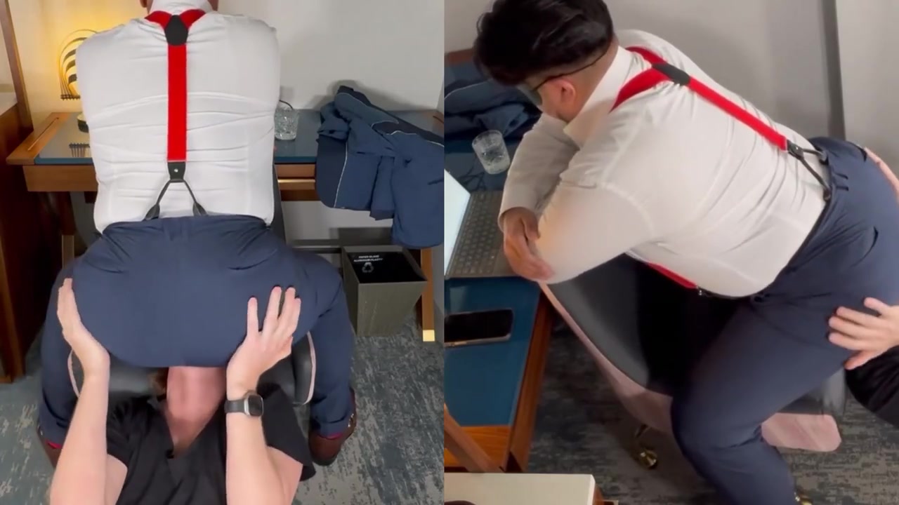 Do You Want That Promotion Boy? You Better Be Quiet And Be A Good Fart Sniffer For The Boss! Stay Still Seat!