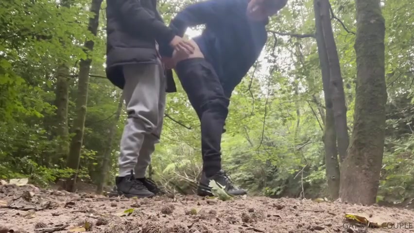 Couple Boys Outside Suck Lick Cum On Face And Eat