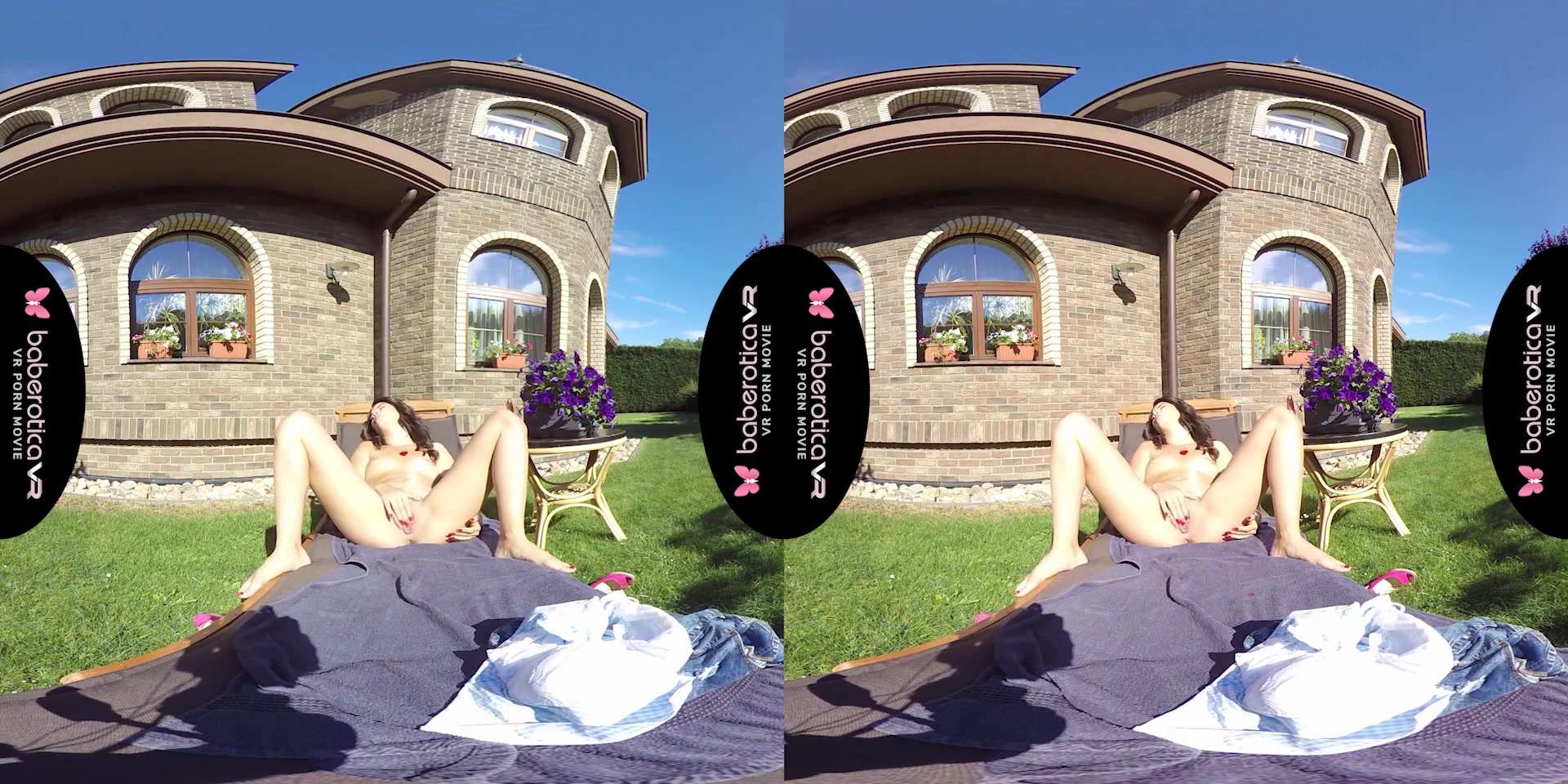 Lady Dee is in our back yard naked getting some sun - BaberoticaVR