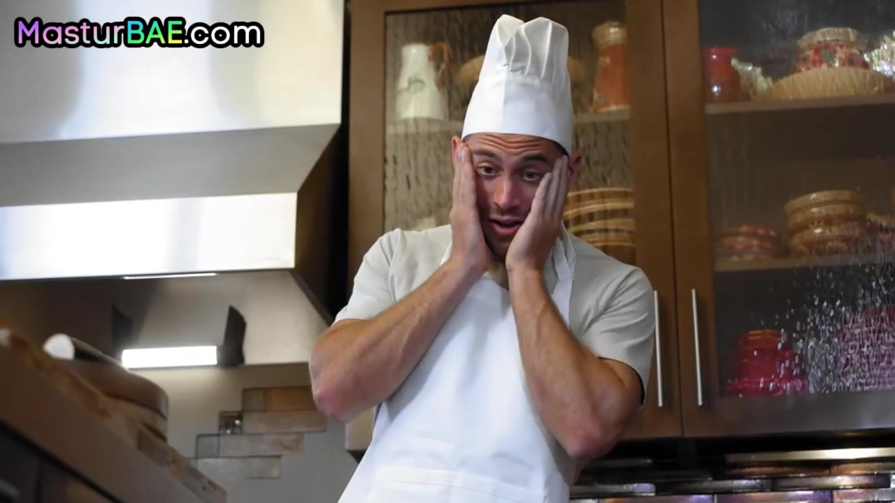 Masturb babe gets nailed in kitchen after caught in action