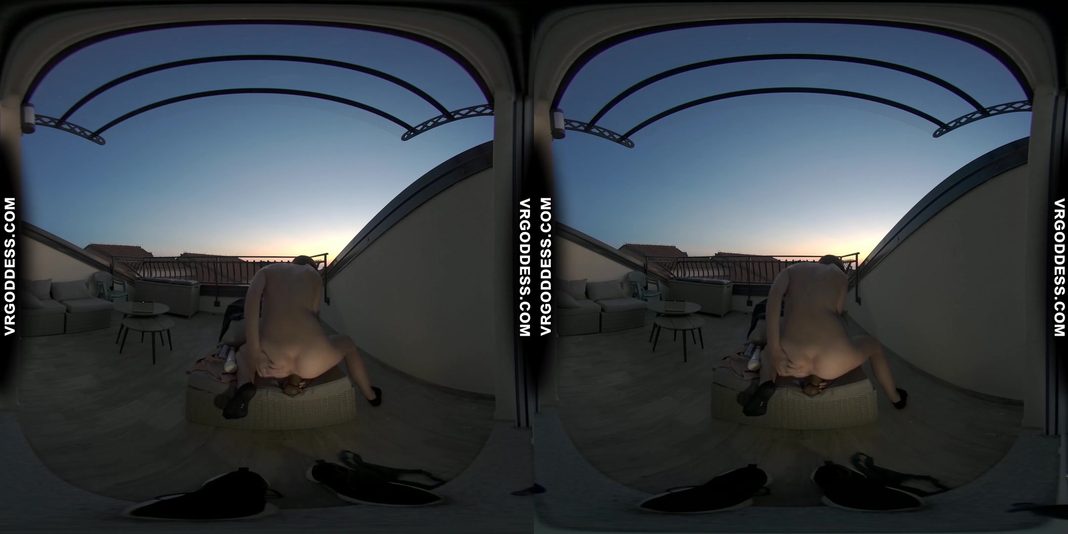 Bombshell Rebeka Ruby On Vacation Sunset Balcony Big Dildo Masturbation