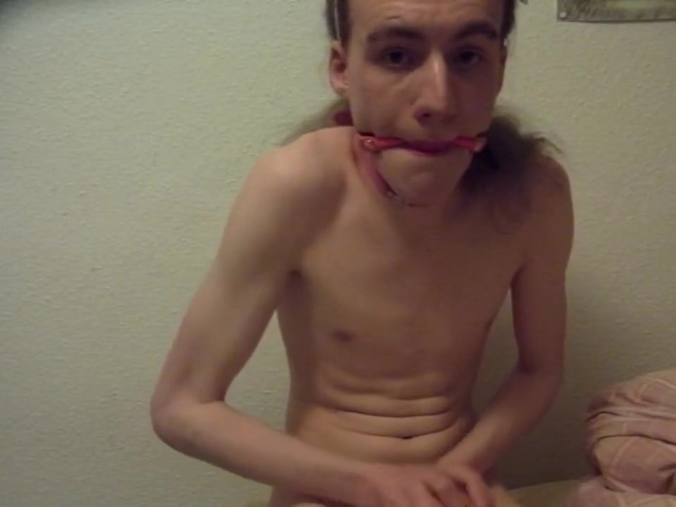 Gagged Anal Insertion And Masturbation + Cum Eating