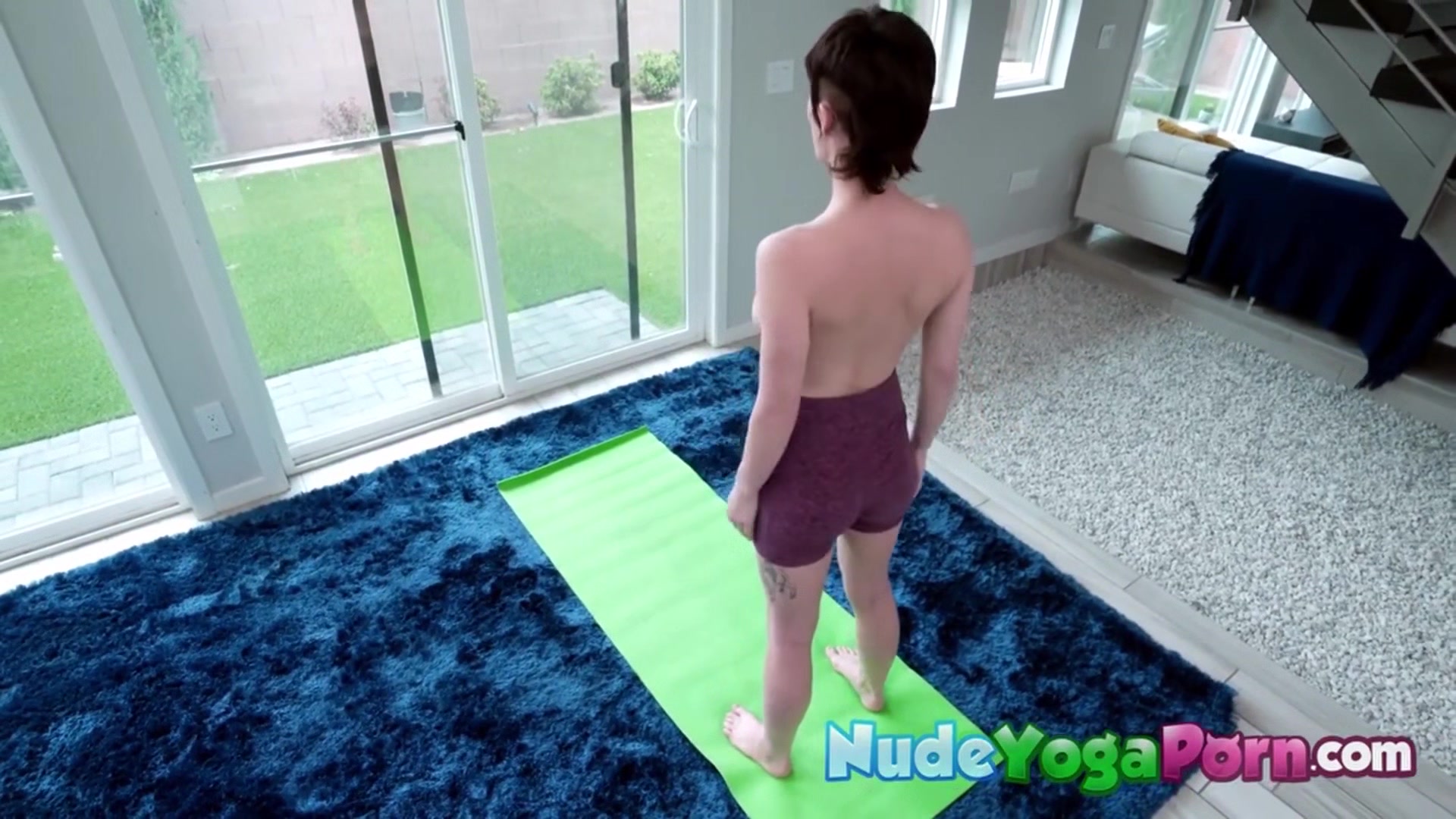 All Natura***ve Glass Shows Stretching Moves Nude