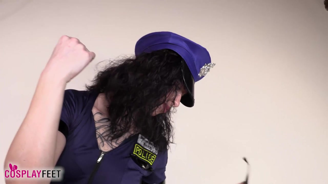 Sexy cop DollyC gives you an ultra-sexy nylon tease